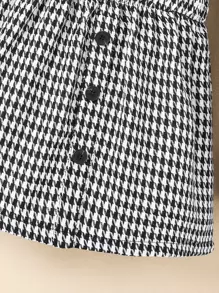 SHEIN 年輕女孩荷葉邊t恤＆大腳褲兜裙＆帽子 - 黑與白 - 查看 5