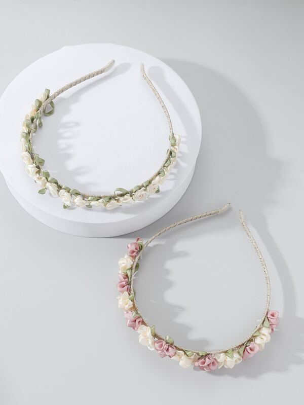2pcs Flower Decor Headband SHEIN USA