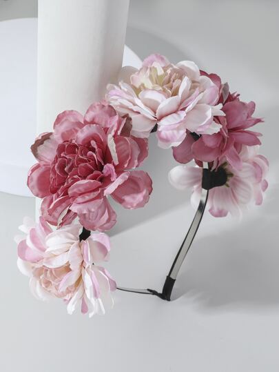 Flower Decor Headband Boho,Pink Accessories Valentine's Day Valentines,Hairband,Hair Hoop Headbands Head Accessories Beauty Home Hair Accessories
