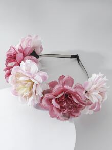 Flower Decor Headband Boho,Pink Accessories Valentine's Day Valentines,Hairband,Hair Hoop Headbands Head Accessories Beauty Home Hair Accessories - Multicolor - View 3
