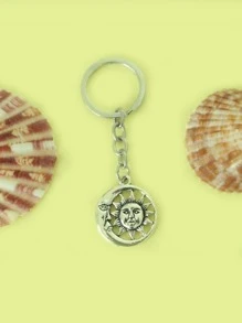 Móc khóa Sun & Moon Charm - Màu Bạc Cổ - Xem 1