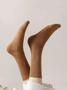 Mujer 1 par Calcetines de tripulación al azar unicolor - Multicolor - Ver 4