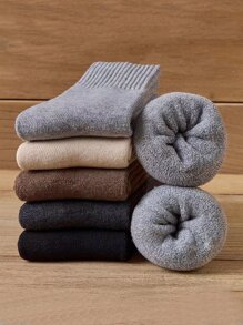 Mujer 1 par Calcetines de tripulación al azar unicolor - Multicolor - Ver 7