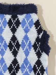 Plaid Print Pet Sweater - Multicolor - View 6
