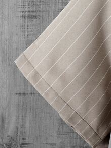 Manfinity Homme Áo sơ mi Nam Nút phía trước Sọc Giải trí - Màu Khaki - Xem 3