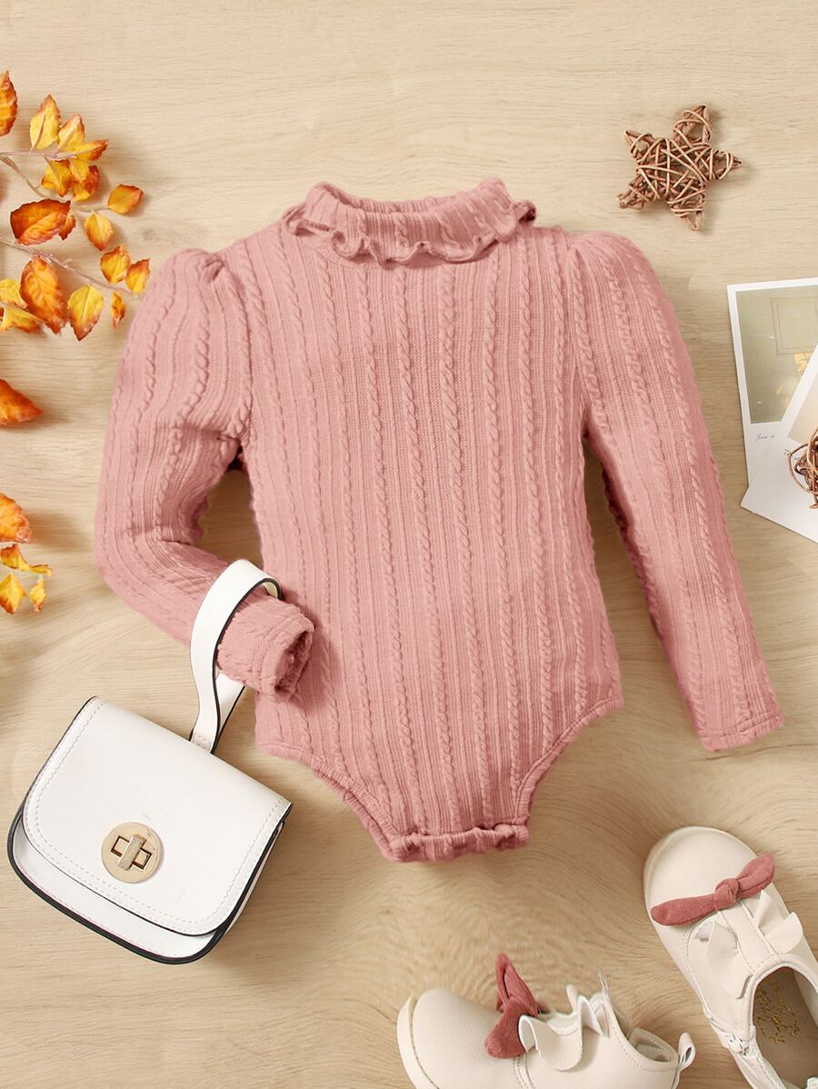 SHEIN 嬰兒木耳邊連身背心 - 珊瑚粉 - 查看 1