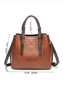 Không thấm nước, nhẹ, trang trí khóa thông thường dành cho doanh nhân Túi có tay cầm cổ điển dành cho nữ tuổi teen Sinh viên đại học, tân binh & nhân viên văn phòng Hoàn hảo cho văn phòng, đại học, công việc, kinh doanh, đi làm - màu nâu - Xem 3