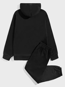 EASEVO Bộ hai mảnh Nam Túi Dây kéo Hoạt hình Lá thư Giải trí - màu đen - Xem 2