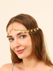 Disc Decor Costume Hair Band - Gold - View 1