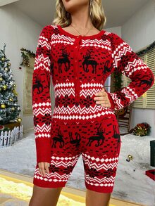 Glamaker Áo len nữ kết hợp Nút phía trước Tất cả trên in Giải trí - Nhiều màu - Xem 6