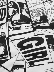 SHEIN EZwear 波普艺术印花紧身连衣裙 - 黑與白 - 查看 4