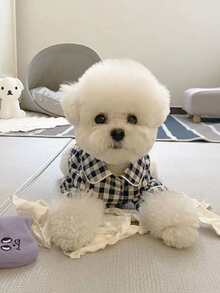 1pc Plaid Print Pet Pajama - Multicolor - View 2