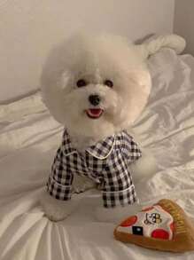 1pc Plaid Print Pet Pajama - Multicolor - View 4