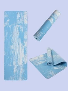 1pc 183*61CM Foldable Yoga Mat - Blue and White - View 1