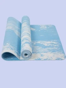 1pc 183*61CM Foldable Yoga Mat - Blue and White - View 2