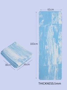 1pc 183*61CM Foldable Yoga Mat - Blue and White - View 3