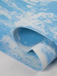 1pc 183*61CM Foldable Yoga Mat - Blue and White - View 6