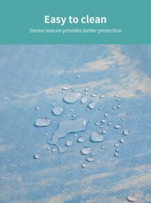 1pc 183*61CM Foldable Yoga Mat - Blue and White - View 8