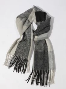 Nam giới họa tiết kẻ sọc tua rua Hem Khăn quàng - Nhiều màu - Xem 1