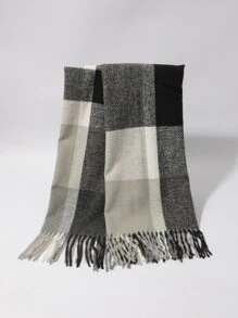 Nam giới họa tiết kẻ sọc tua rua Hem Khăn quàng - Nhiều màu - Xem 4