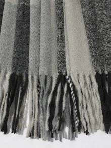 Nam giới họa tiết kẻ sọc tua rua Hem Khăn quàng - Nhiều màu - Xem 5