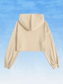 Arts of Win Figure Graphic Drop Shoulder Hoodie - Apricot - View 2