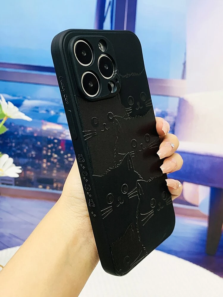 Cartoon Cat Print Phone Case