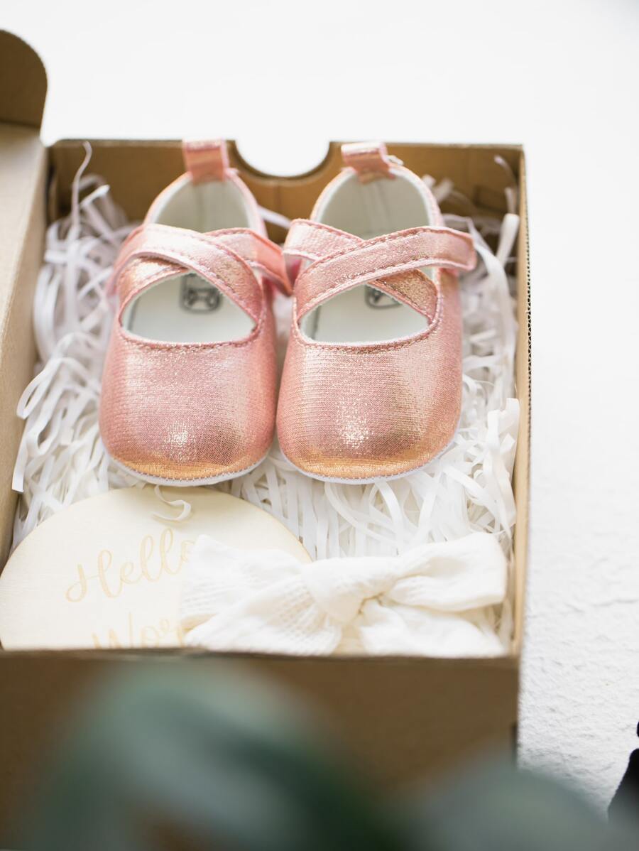 Infant Metallic Mary Jane Flats - Pink - View 1