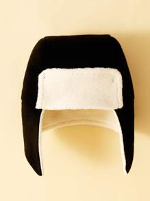 Bebé 1 pieza Sombrero felpa - Blanco y Negro - Ver 1