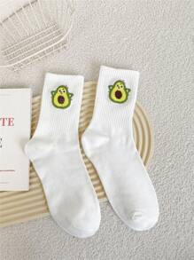 1 Pair Printed Women Mid-Calf Socks, Versatile For All Seasons, Fall Socks - Multicolor - View 4