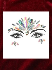 ROMWE Goth Lấp lánh & đá quý trên khuôn mặt Hình học - Nhiều màu - Xem 1