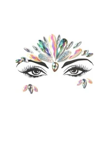 ROMWE Goth Lấp lánh & đá quý trên khuôn mặt Hình học - Nhiều màu - Xem 3