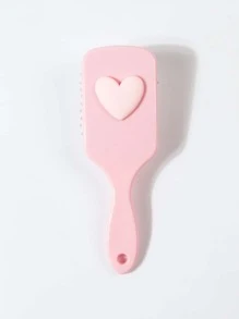 干湿两用软垫发刷/发梳 1 件装 小号塑料可爱心形便携式光滑发刷 情人节礼物 送给妈妈的礼物，送给女士和女孩的情人节礼物，返校礼物，旅行度假必需品，女士发饰