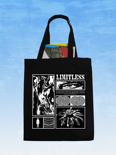 VERTIGO222 Cabas avec lettre et figure