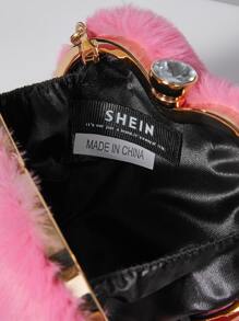 Túi xách nữ buổi tối Pha lê kim cương màu trơn Hấp dẫn - Hồng - Xem 5