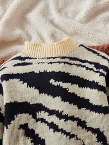 SHEIN Baby Graphic Pattern Mock Neck Jumper - Multicolor - View 3