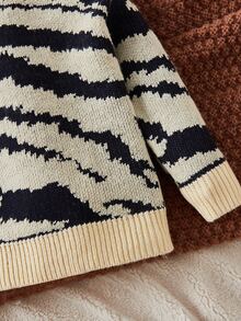 SHEIN Baby Graphic Pattern Mock Neck Jumper - Multicolor - View 4