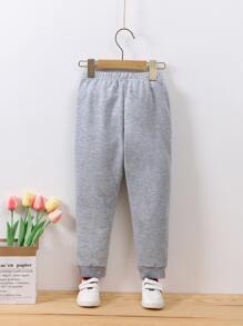 Toddler Girls Heart Print Joggers - Light Grey - View 2