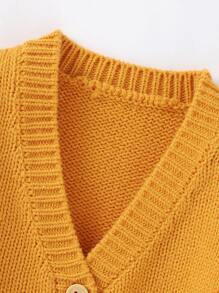 Bebé Cárdigan con bordado de dibujos animados con botón delantero