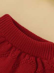 Bebé con patrón geométrico de manga raglán Jersey & Shorts tejidos - Rojo y blanco - Ver 4