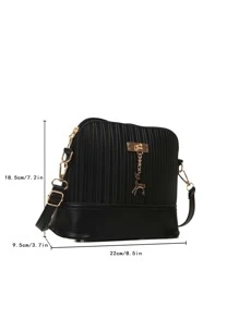 Metal Decor Square Bag - Black - View 3