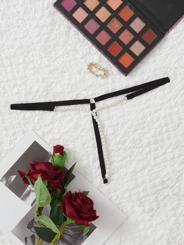 Pearls Beaded Thong SHEIN USA