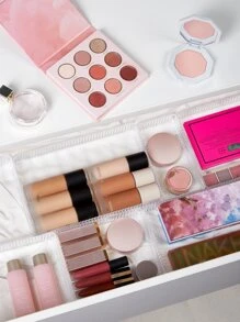 SHEIN BASIC LIVING 1 件入可堆疊辦公桌抽屜收納盒托盤分隔器適用於浴室梳妝台廚房辦公室 - 無色 - 查看 9