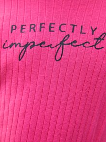 SHEIN Toddler Girls Letter Graphic Ruffle Trim Belted Dress - Hot Pink - View 5