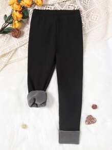 Tween Girl Rolled Hem Leggings - Black - View 1