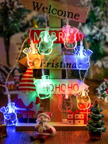 1入組聖誕雪人形狀燈泡燈簾 - 彩色 - 查看 3