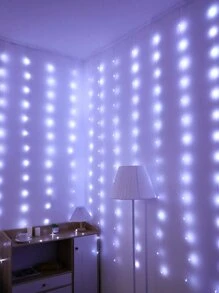 1pc 100/140/168 LED 1.5*2m/2*2m/3*2m Curtain String Lights, Suitable For Room Decor, Indoor Decoration, Atmosphere Lighting, Romantic Ambiance, Proposal, Wedding, Birthday Decoration - White - View 6