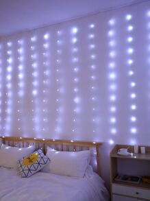 1pc 100/140/168 LED 1.5*2m/2*2m/3*2m Curtain String Lights, Suitable For Room Decor, Indoor Decoration, Atmosphere Lighting, Romantic Ambiance, Proposal, Wedding, Birthday Decoration - White - View 7