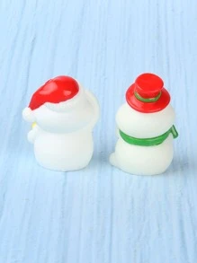 Christmas 2pcs Snowman Design Car Ornament - Multicolor - View 4