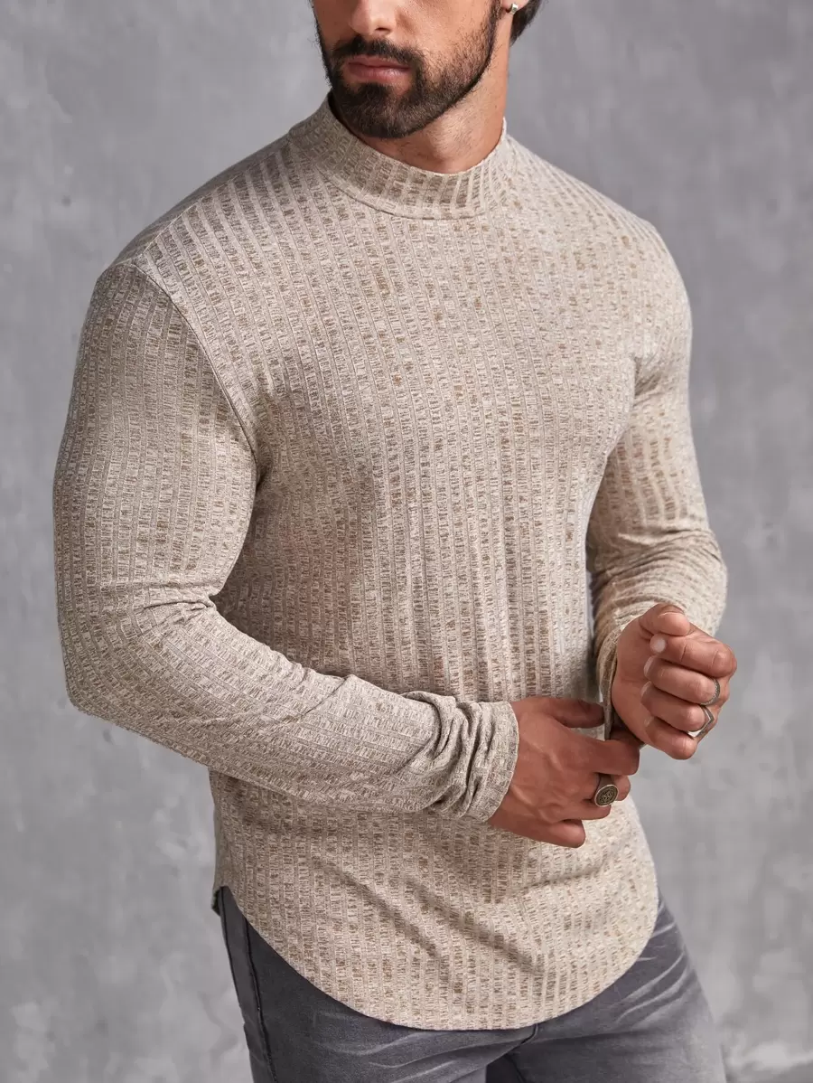 Manfinity RebelGame Tops Nam màu trơn Giải trí - Màu Khaki - Xem 1